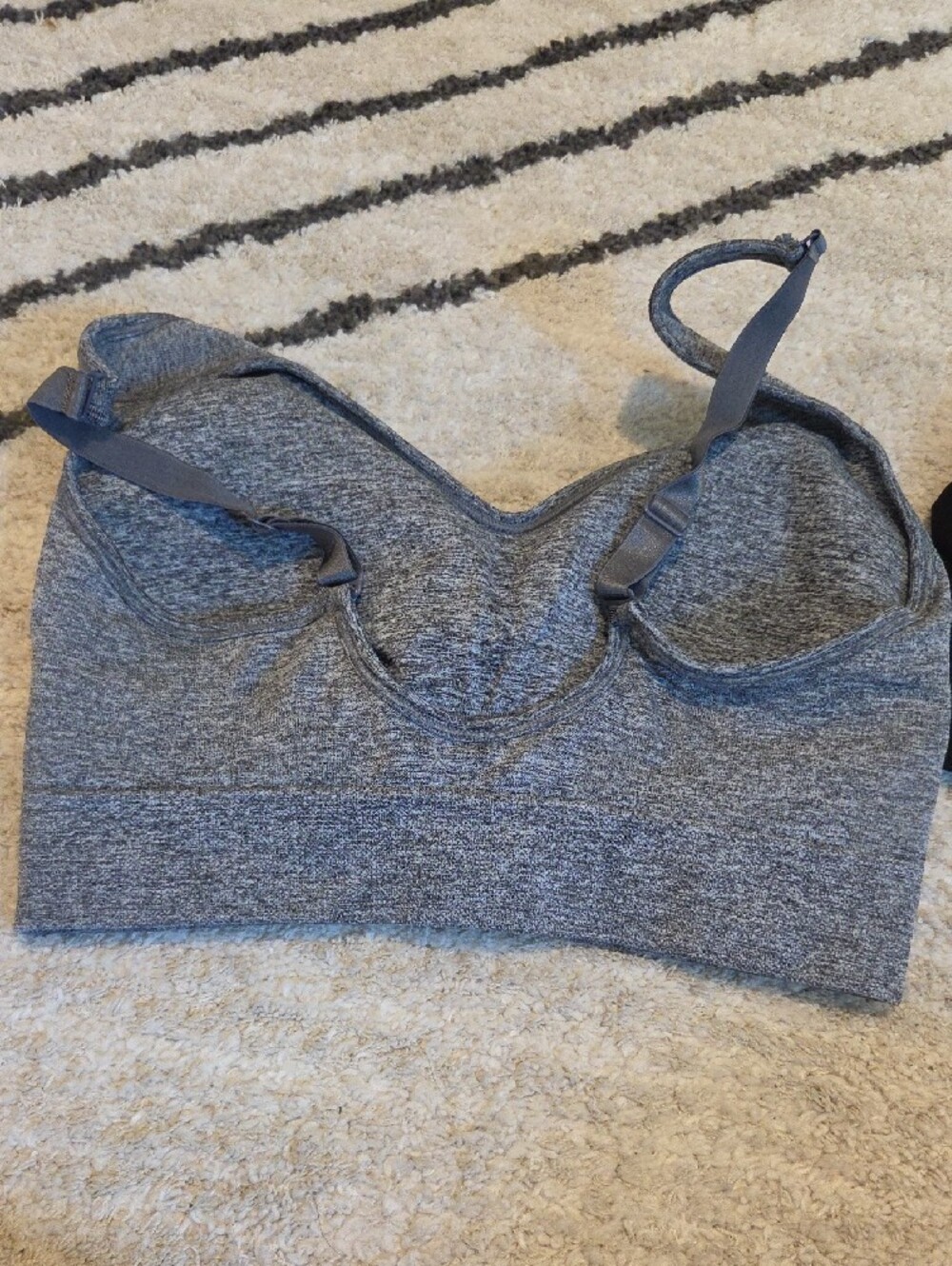 Puma Women's Seamless Sports Bra Set in Grey and Black - Picture 3 of 8